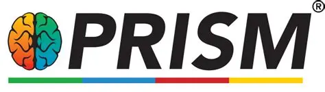 PRISM Mapping Logo.  A colouful image of the brain to the left with the word PRISM in black to the right of it.  A line of green, blue, red and yellow sit underneath.